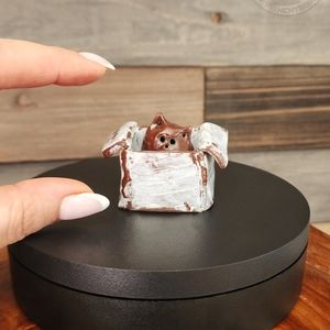 Adopt a Cat. Tiny Miniature Ceramic Cat Figurines Kitten Ceramic. Dollhouse pet